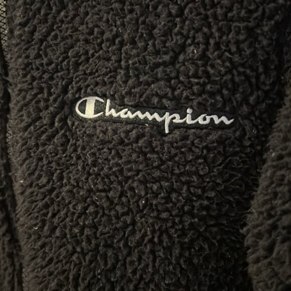 Champion black junior zip-up hooded teddy jacket size M - Picture 4 of 5